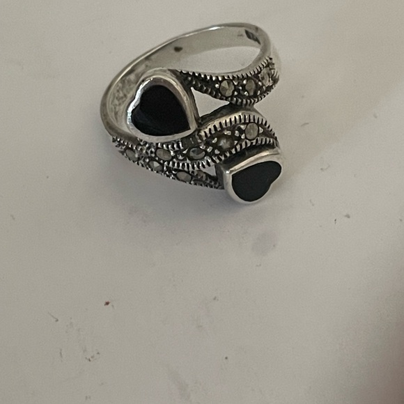 Sterling silver 925 2 hearts ring - Picture 8 of 13